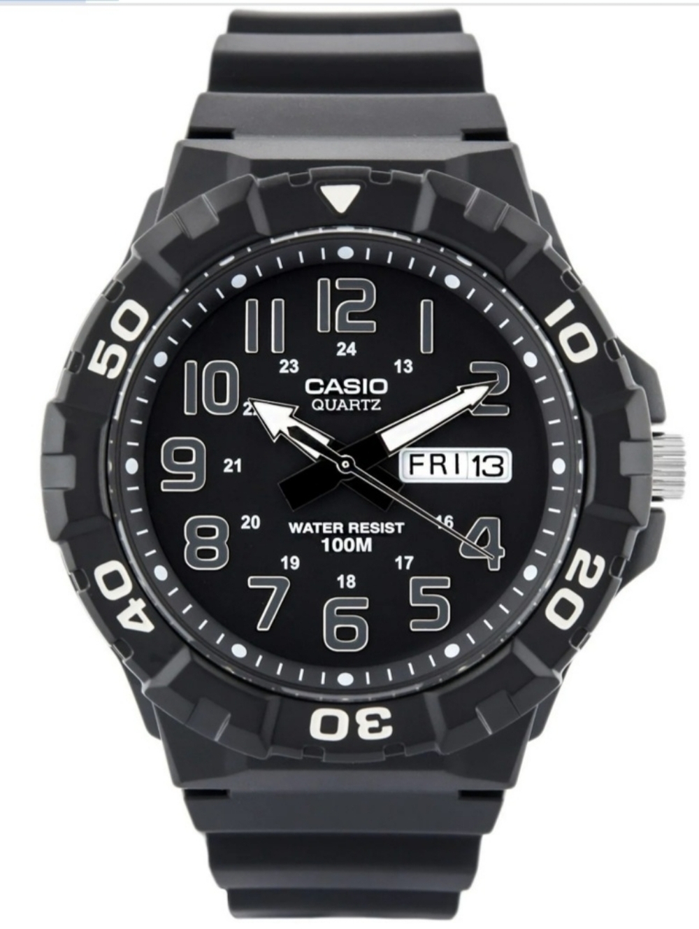 Casio  Quartz Analog Resin Sport Watch, Black/White, MRW210H-1AKC, NEW!!